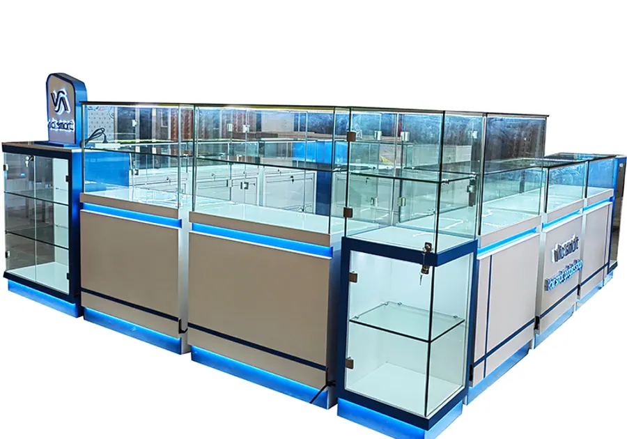Open Display Phone Kiosk custom mall kiosk display by Benson Fixtures