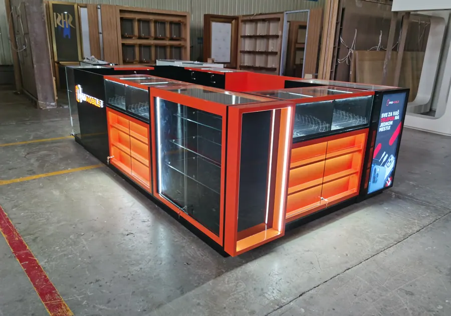 Dual-Side Accessories Kiosk custom mall kiosk display by Benson Fixtures