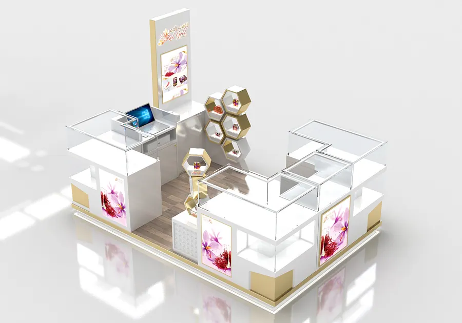 Compact Cosmetic Kiosk by Benson Fixtures
