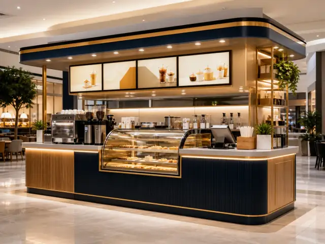 Custom Bubble Tea Kiosk layout concept for food kiosk buyers