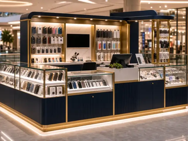 Custom Cell Phone Kiosk layout concept for mall kiosk buyers