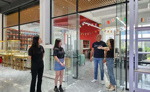 Assembly area for custom mall kiosk projects