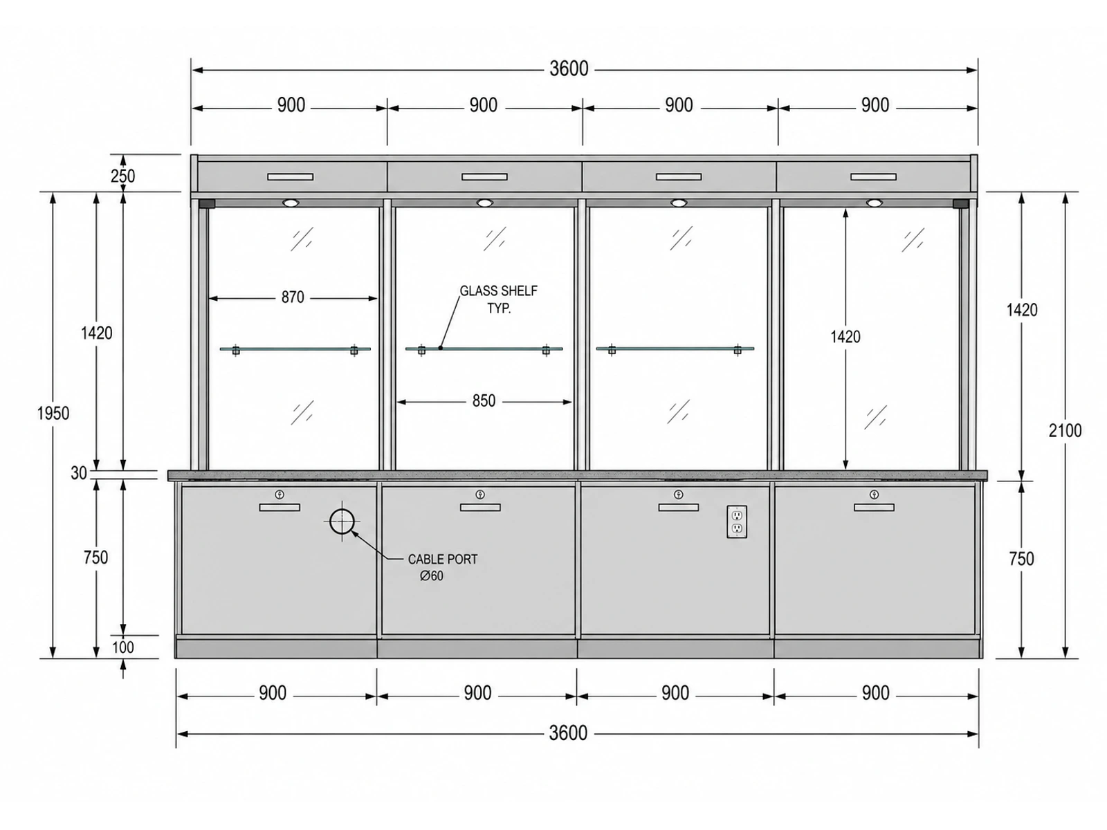 Benson shop drawing and engineering plan for a custom retail kiosk